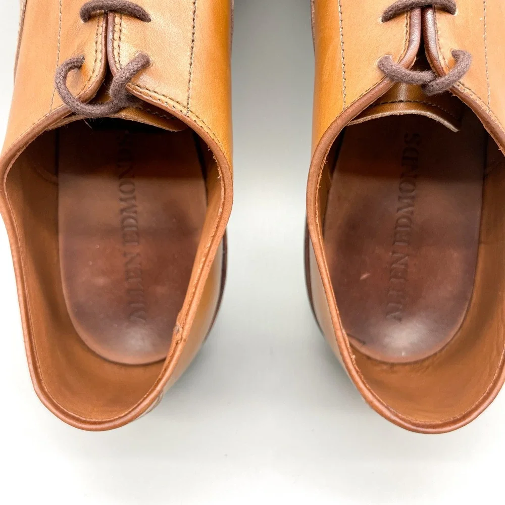 Allen Edmonds Mens 11.5 B Park Avenue Cap Toe Oxford Shoes Walnut Leather Preppy